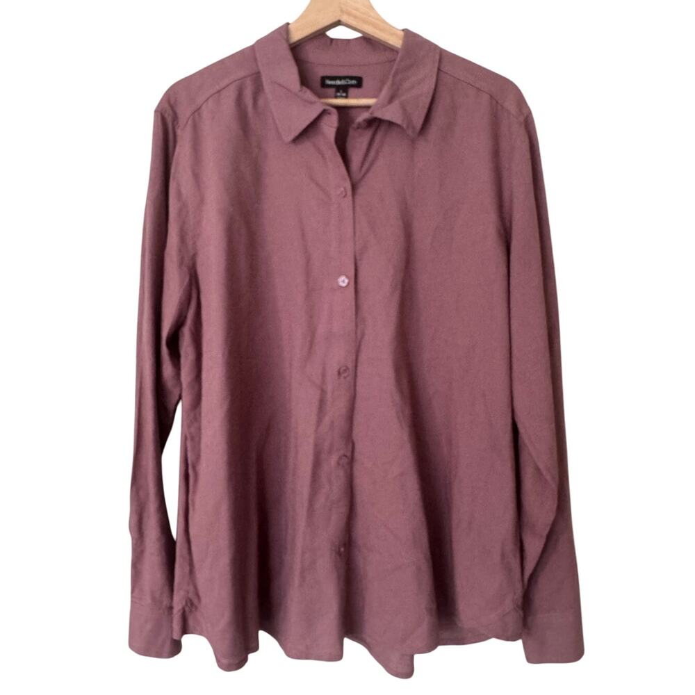 Needle & Cloth Long‎ Sleeve Button Front Linen Blend Shirt Size Large